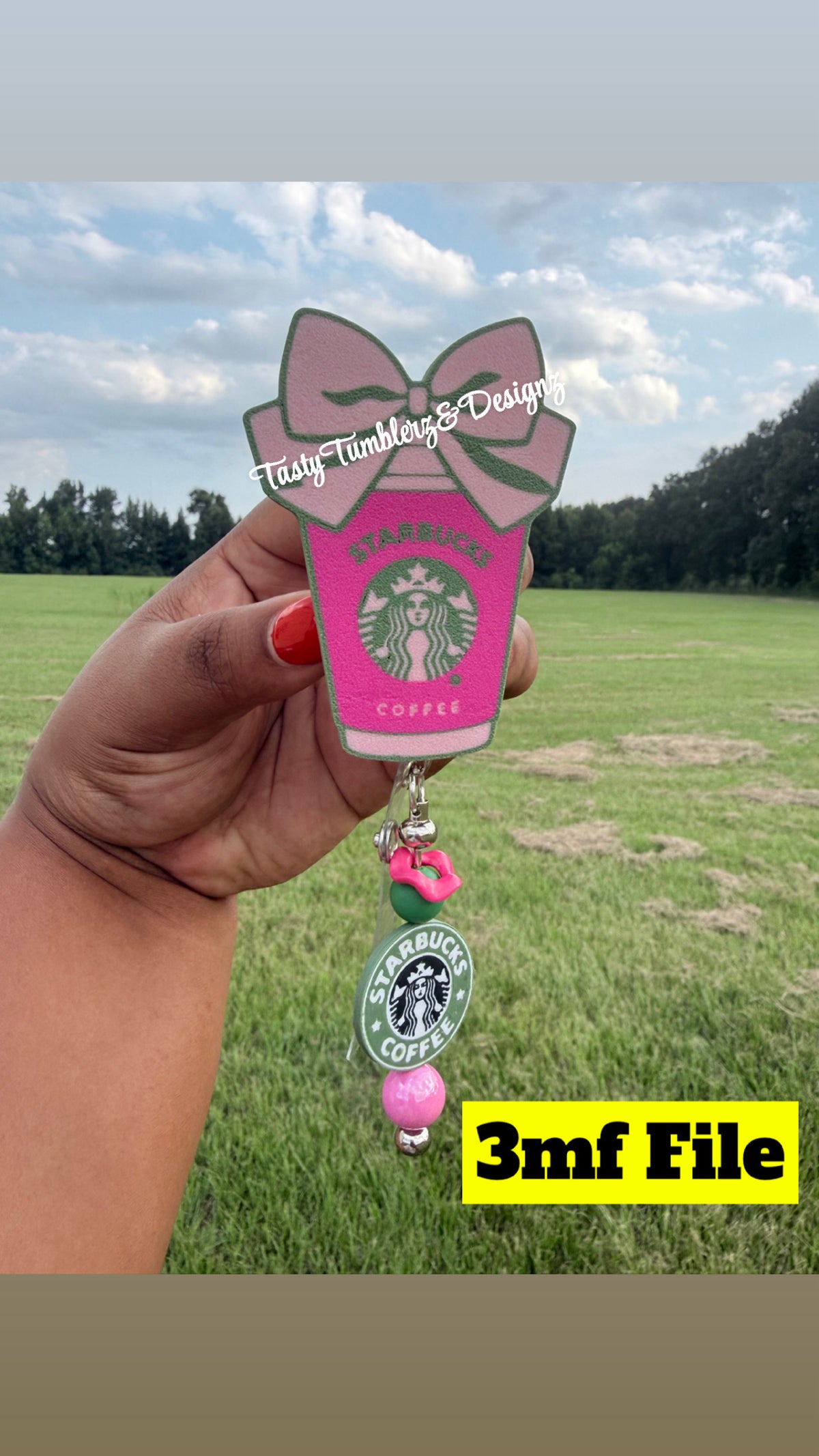Bow Starbucks Badge & Charm.3mf