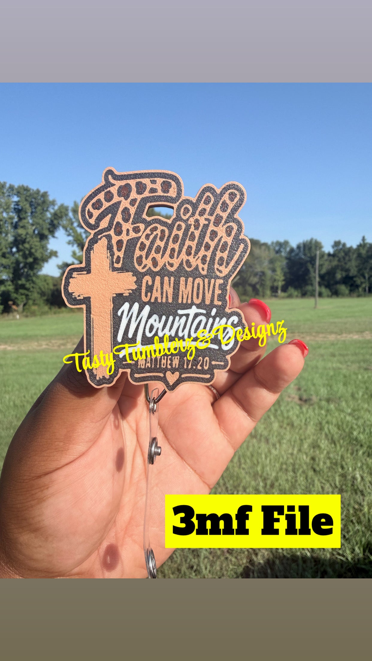 Faith Can Move Mountains Badge .3mf
