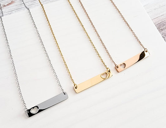 Heart Cutout Horizontal Necklace