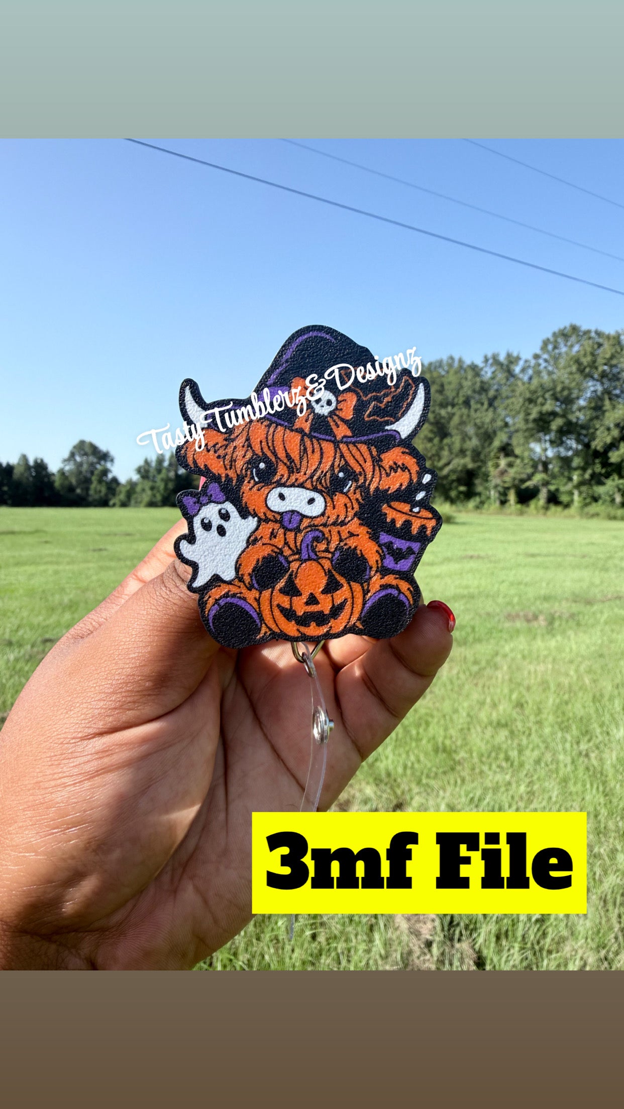 Highland Cow Pumpkin Badge.3mf