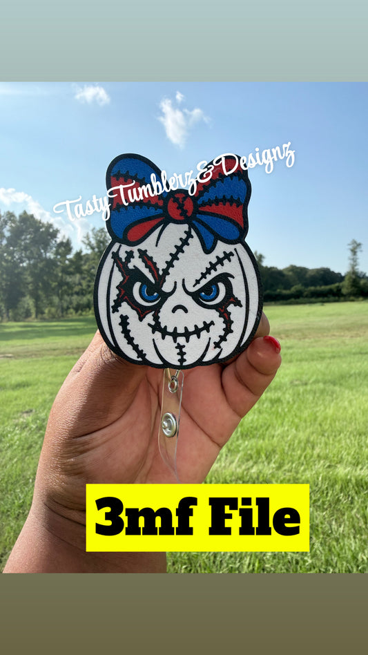 Chucky MAD Pumpkin Badge.3mf